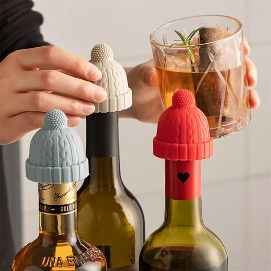 Bouchon de Bouteille en Silicone "Chapeau de Noël"