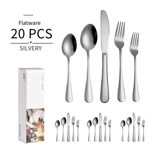 Set de Couverts Noir Mat 20 Pièces - Élégance et modernité pour votre table