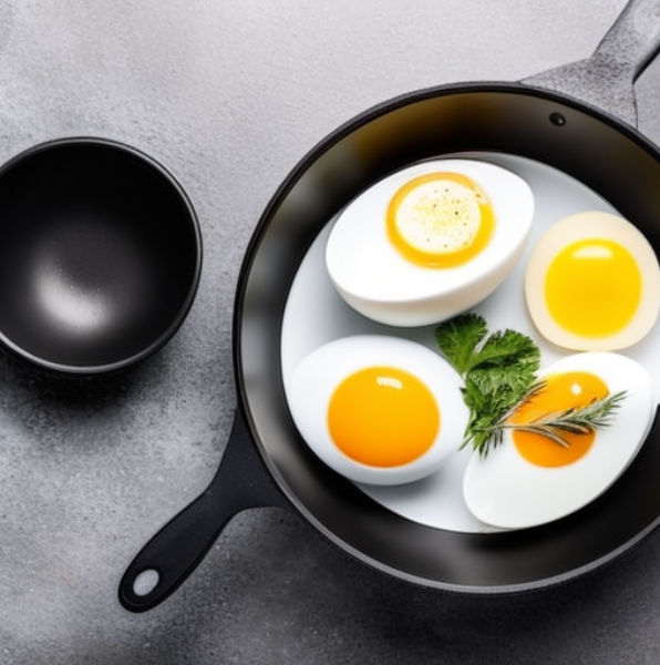 Oeuf bien présenter dans une poele