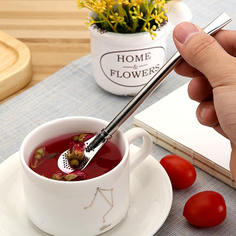 Pailles à Thé Réutilisables en Acier Inoxydable - Profitez de votre thé tout en préservant l'environnement