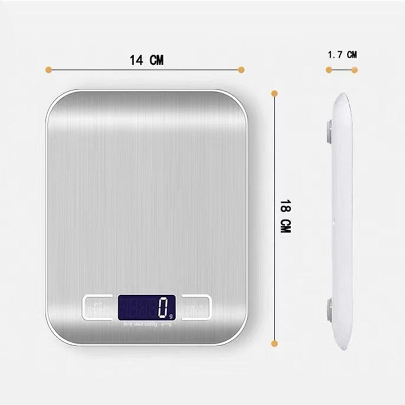 Balance de cuisine 10/5kg en acier inoxydable