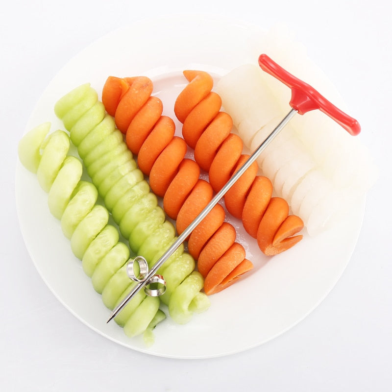 Coupe légumes spirale en acier inoxydable - Créez des légumes en spirale amusants et sains en un rien de temps