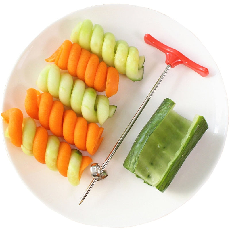 Coupe légumes spirale en acier inoxydable - Créez des légumes en spirale amusants et sains en un rien de temps