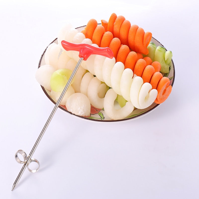 Coupe légumes spirale en acier inoxydable - Créez des légumes en spirale amusants et sains en un rien de temps