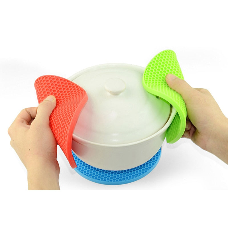 Dessous de plat en silicone rond - Pour casseroles et poêles de 14/18 cm