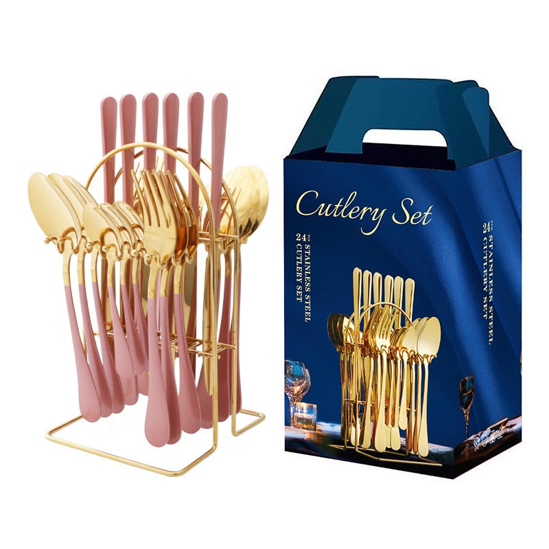 Set de Couverts en Acier Inoxydable Coffret 24 Pièces - Élégance et durabilité pour toutes les occasions