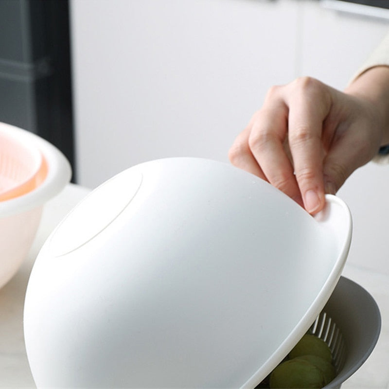 Passoire Double Vidange - Passoire de cuisine multifonctionnelle avec poignées ergonomiques et deux étages pour égoutter les aliments rapidement